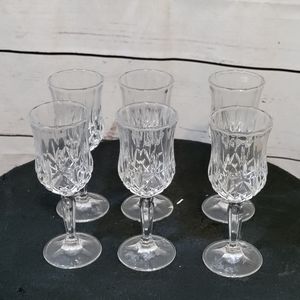 Set of 6 Crystal Wine Glasses